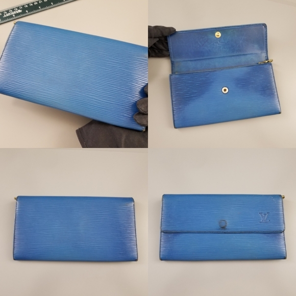 LOUIS VUITTON Vintage Epi Leather Portefeuille Sarah Wallet/Spain - Picture 7 of 16